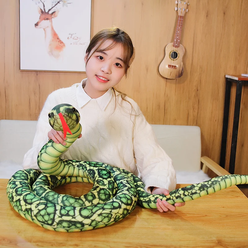 

110cm-300cm Simulated Snakes Plush Toy Giant Boa Cobra Long Stuffed Snake Plushie Friends Gift Home Decoration