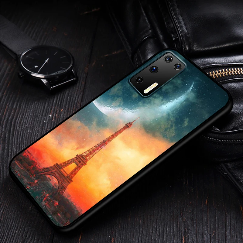 

Eiffel Tower Paris Silicone Phone Case for Huawei P30 P20 P40 Lite E Pro P Smart Z Plus 2019 P10 P9 Lite Black Cover