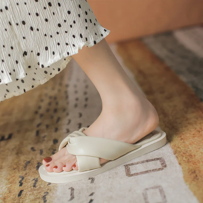 

Slippers Female Korean Version of Soft Cross Flat-bottomed Joker Soft Slippers Woman Slippers Women Shoes Fashion Shoes