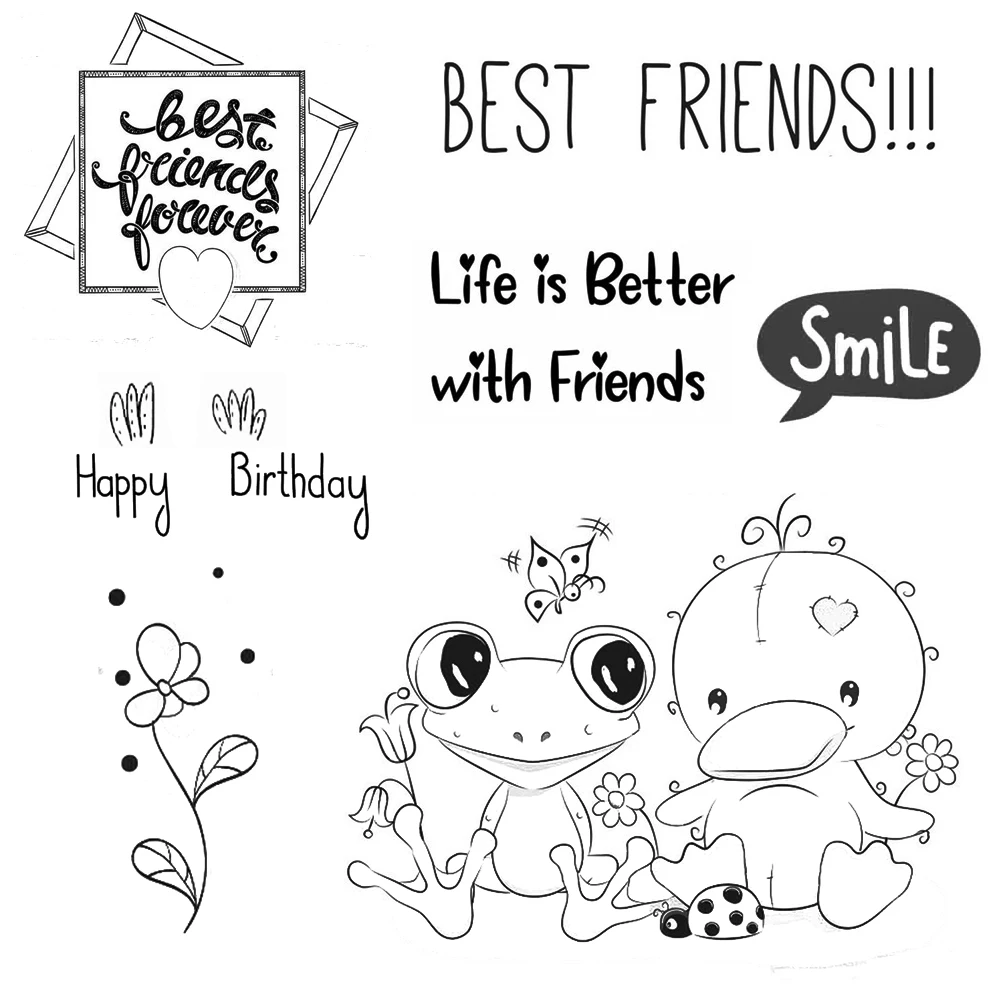 ZhuoAng лягушка утка Best Friend прозрачные наклейки для DIY Скрапбукинг/карты/бумажник