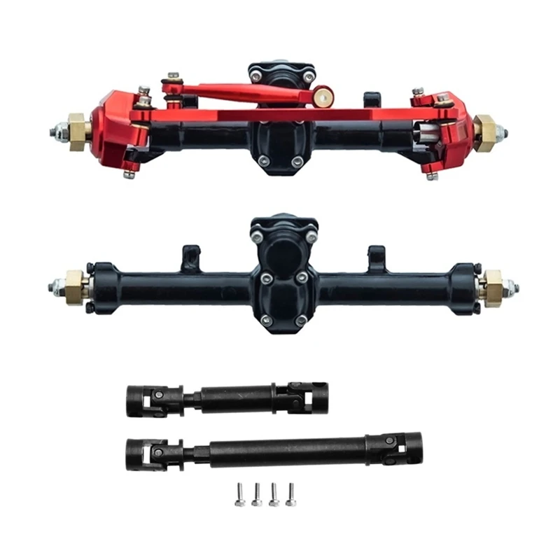 

For Axial SCX24 1/24 RC Crawler Car Metal Front & Rear Axle Complete Axles with Drive Shaft Upgrade Parts Accessories