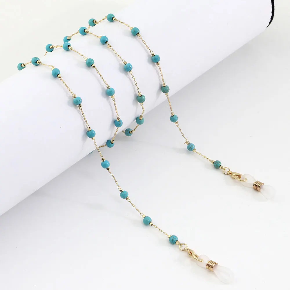 

Glasses Strap Fashion Handmade Turquoise Beads Sunglasses Chain Necklace Mask Lanyard