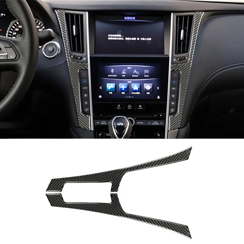 

Mutips Car Center Console Side F Frame Trim Cover Carbon Fiber Sticker Control Panel Decoration for Infiniti Q50 Q60 2013-2019