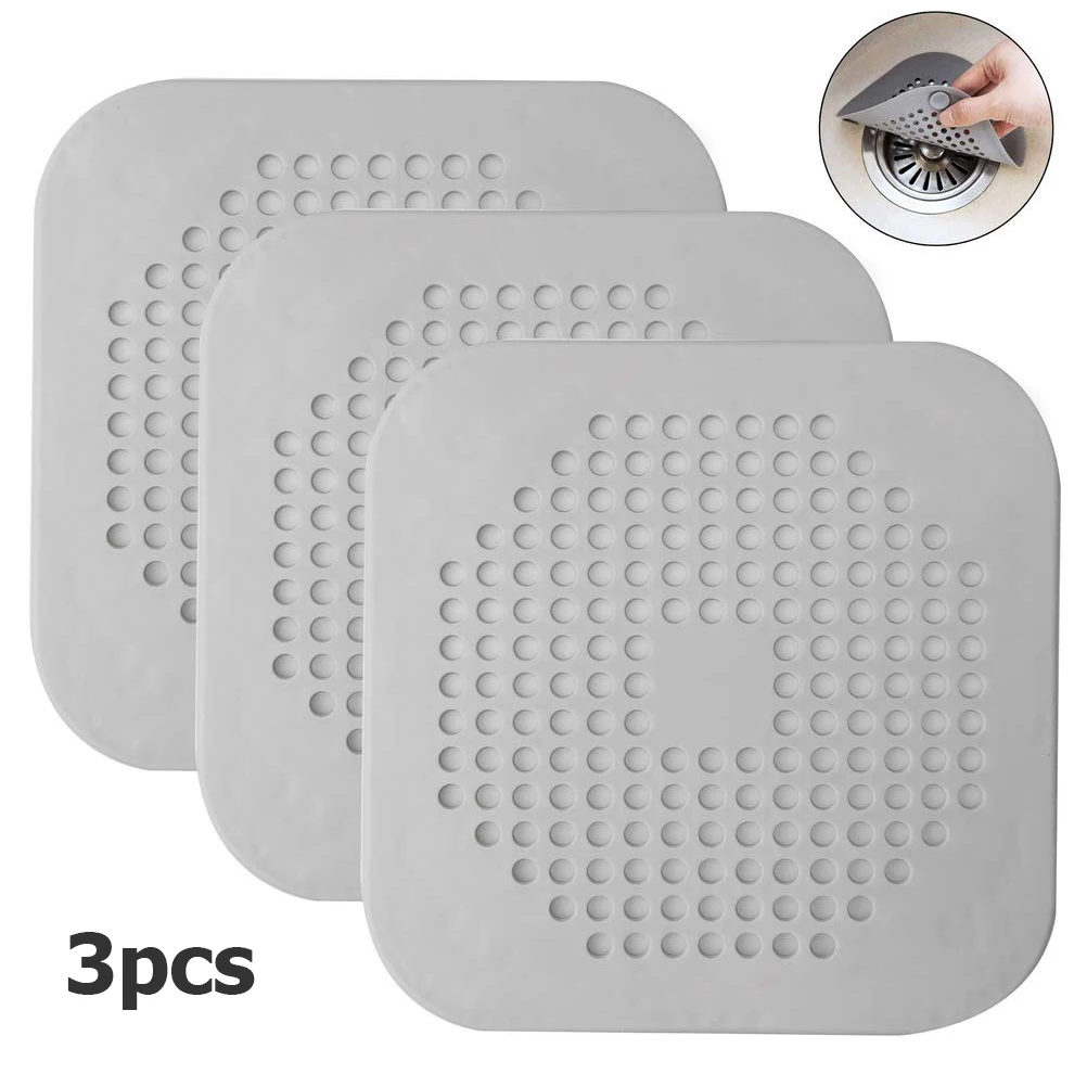 

3Pcs Sink Lids Silicone Drain Filter Non-slip Floor Drain Cover for Bathroom Kitchen