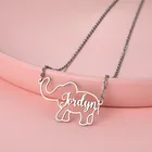 Персонализированные модные милые слон ожерелье ювелирные изделия нержавеющей стали имя кулон для женщин Одежда для маленьких детей, ювелирные изделия в качестве подарка