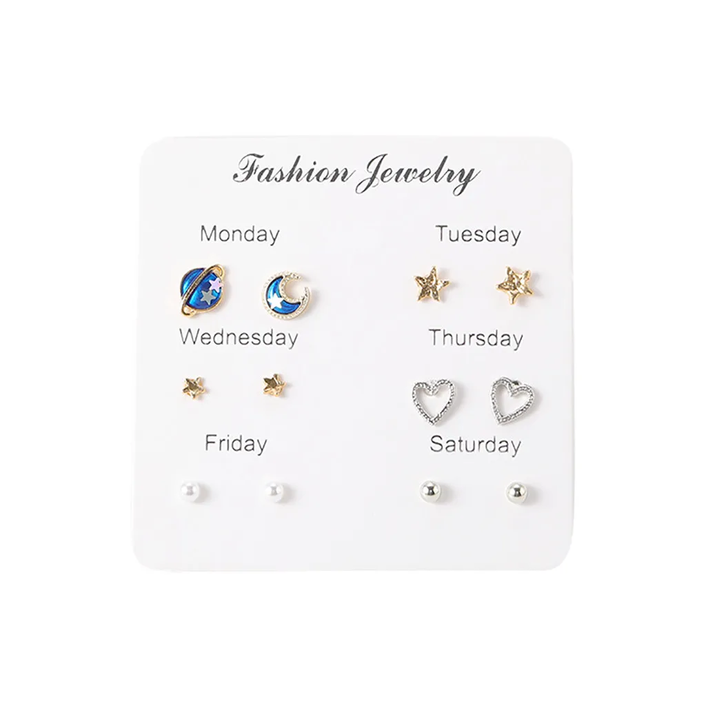 7 пар простой набор серьги темперамент модные корейский кленовый лист Примечание