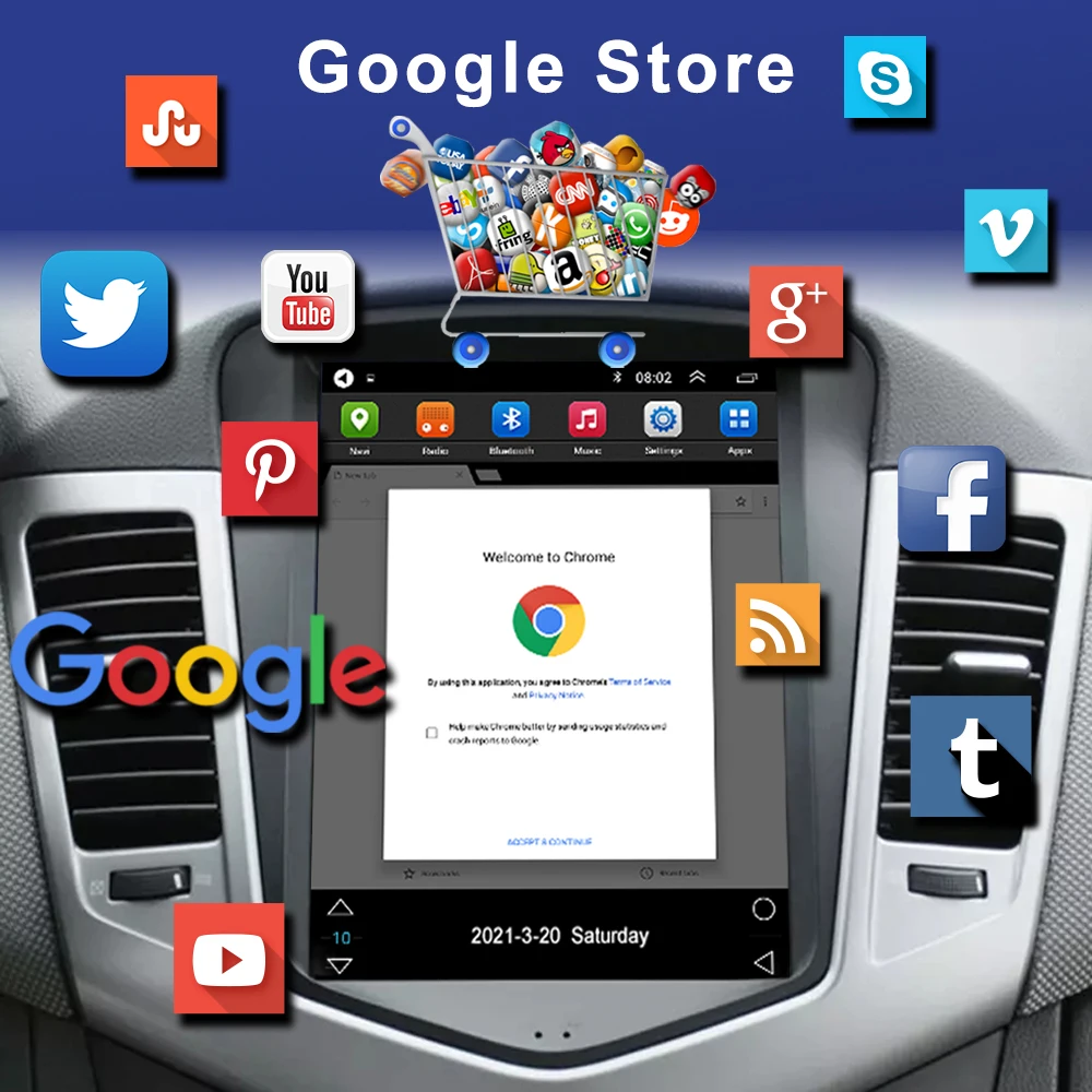 Автомагнитола XIMA Android10 мультимедийный Видеоплейер 2DIN с Wi-Fi Dsp DVD-плеером для Chevrolet