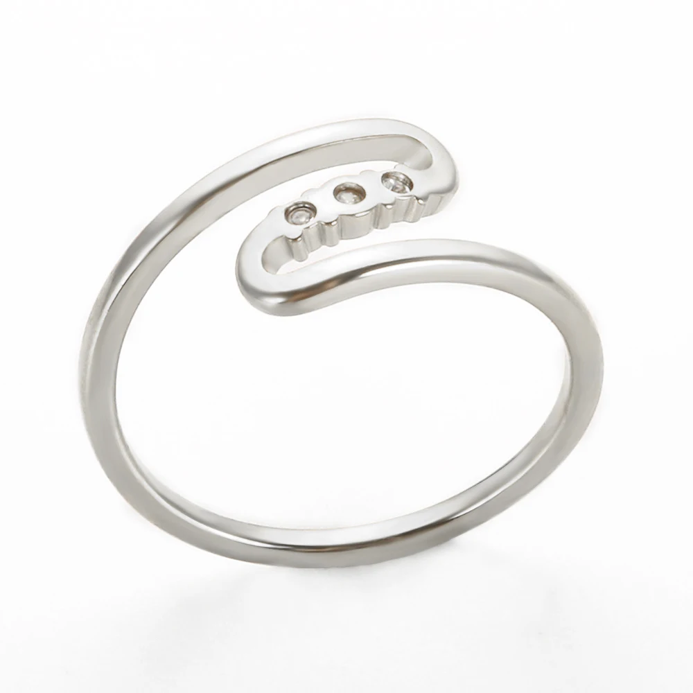 

Simple Hollow Aesthetic Lines Women Men Rings Minimalist Stainless Steel Geometric Crystals Irregular Finger Jewelry For Unisex