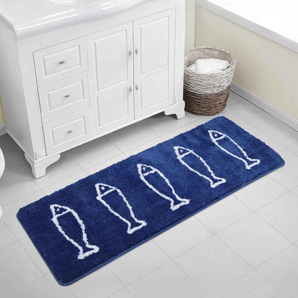 

Home Non-Slip Microfiber Fish Door Mat Household Kitchen Absorbent Rug Shower Anti-slip Floor Animal Decor Bathroom Mat