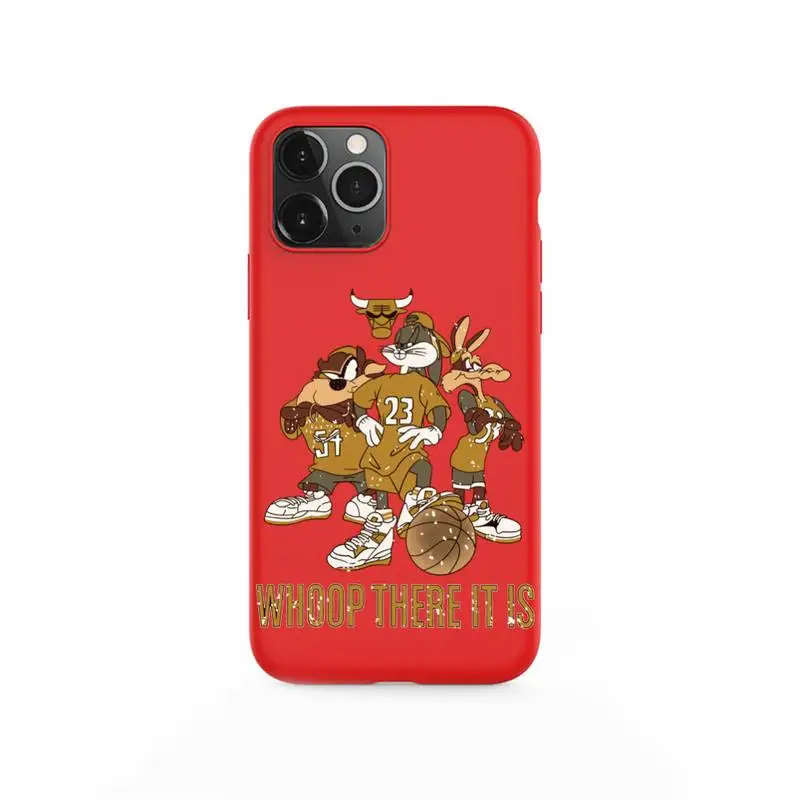 

Cartoon Bugs Bunny Phone Case For iPhone XS MAX 11 Pro X XR 7 8 6 Plus Candy Color red Soft Silicone Cover