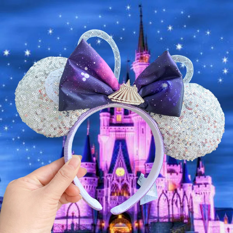 Микки и Минни Маус обруч с ушками Disney Новинка в стиле Питер Пэн большая блестками