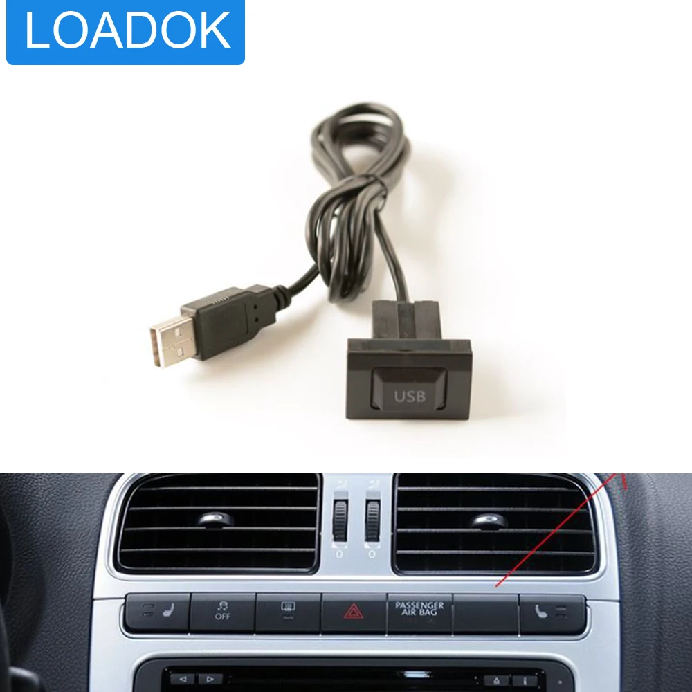 

Автомобильный Usb-адаптер для выключателя для Volkswagen Vw Polo 2009 2010 2011 2012 2013