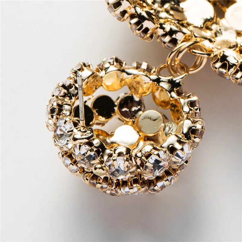 Роскошные модные ювелирные изделия европейские преувеличенные поп металлические круглые акриловые женские вечерние серьги в форме сердца