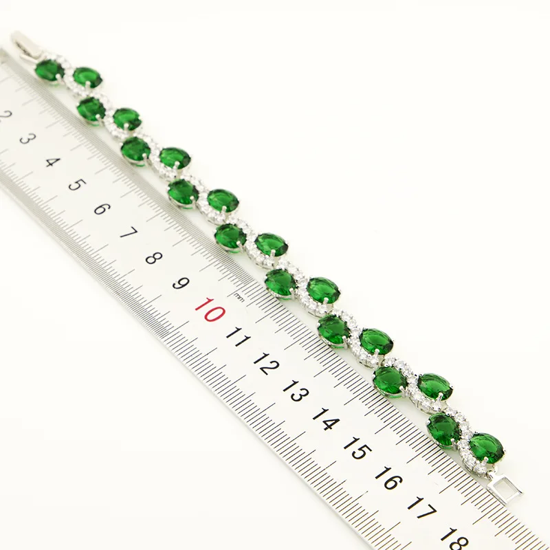 

Women Silver 925 Jewelry Sets Pure White Zircon Stone Beads Decoration Earrings Pendant Rings Bracelet Necklace for gift