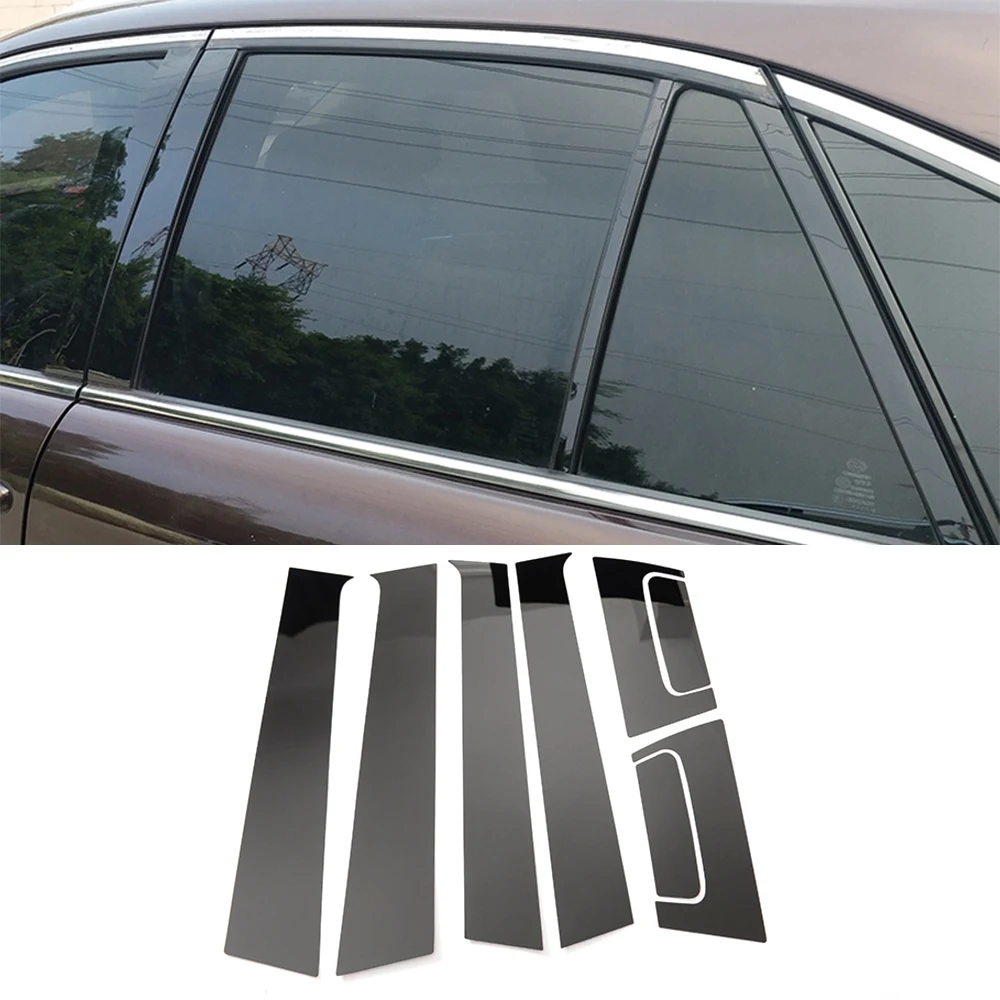 

8pcs Black PC Car Center Pillar Stickers SIde Door Casement Pillar Cover Trim For Honda HRV HR-V 2016-2020 Car Exterior Stickers