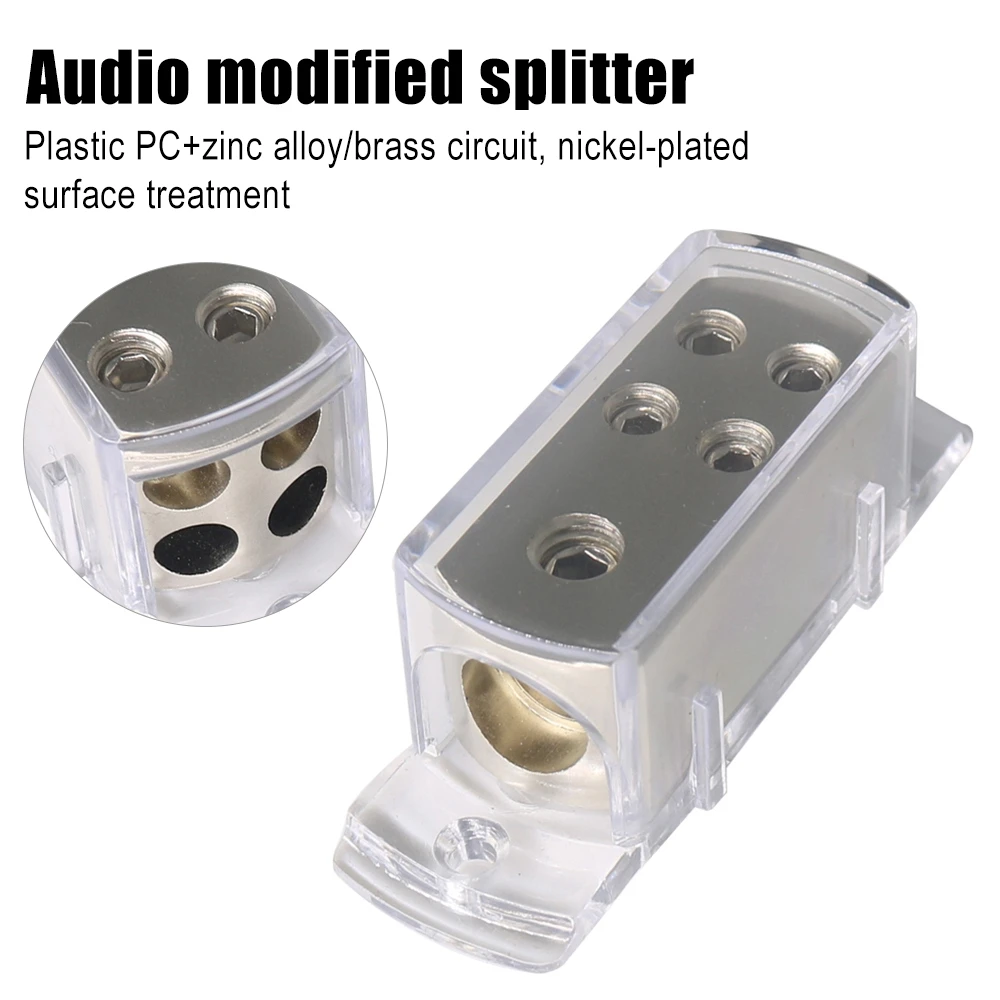 

4-Way Audio Power/Ground Cable Splitter Distribution Block Ground Distributor Connecting Block for Car Amplifier Audio Splitter