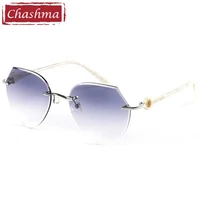 chashma rimless spectacles fashion eye glasses diamond trimmed spectacle frames women sunglasses tint lens