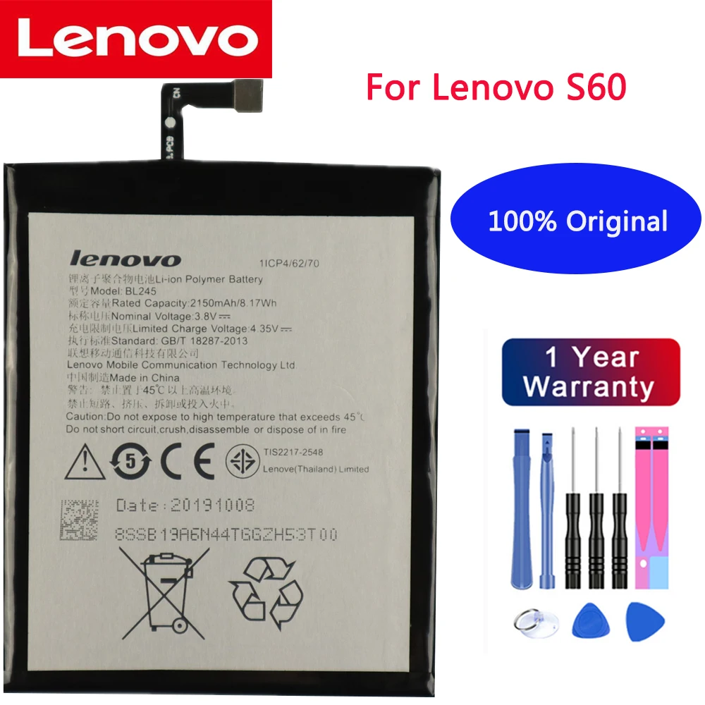 Аккумулятор BL245 для Lenovo S60 100% новый высококачественный 2150 мАч оригинальный сменный аккумулятор для Lenovo S60 S60W S60t + Бесплатные инструменты