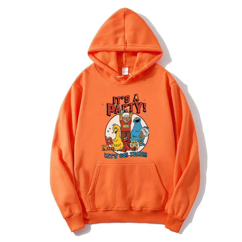 

Men's And Women's Hoodies Sweatshirts 2021 Sesame Street Fashion Print Fall Spring Casual Black And White Hoodies Street Wear