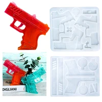 3d gun shape silicone mold pistol toy chocolate pastry biscuit epoxy resin mold diy kitchen baking jewelry pendant making