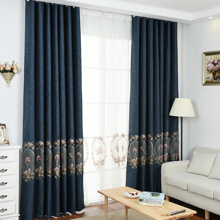 

Linen Curtains, Embroidery Curtains, Flower Curtains In The Mirror, Living Room, Bedroom