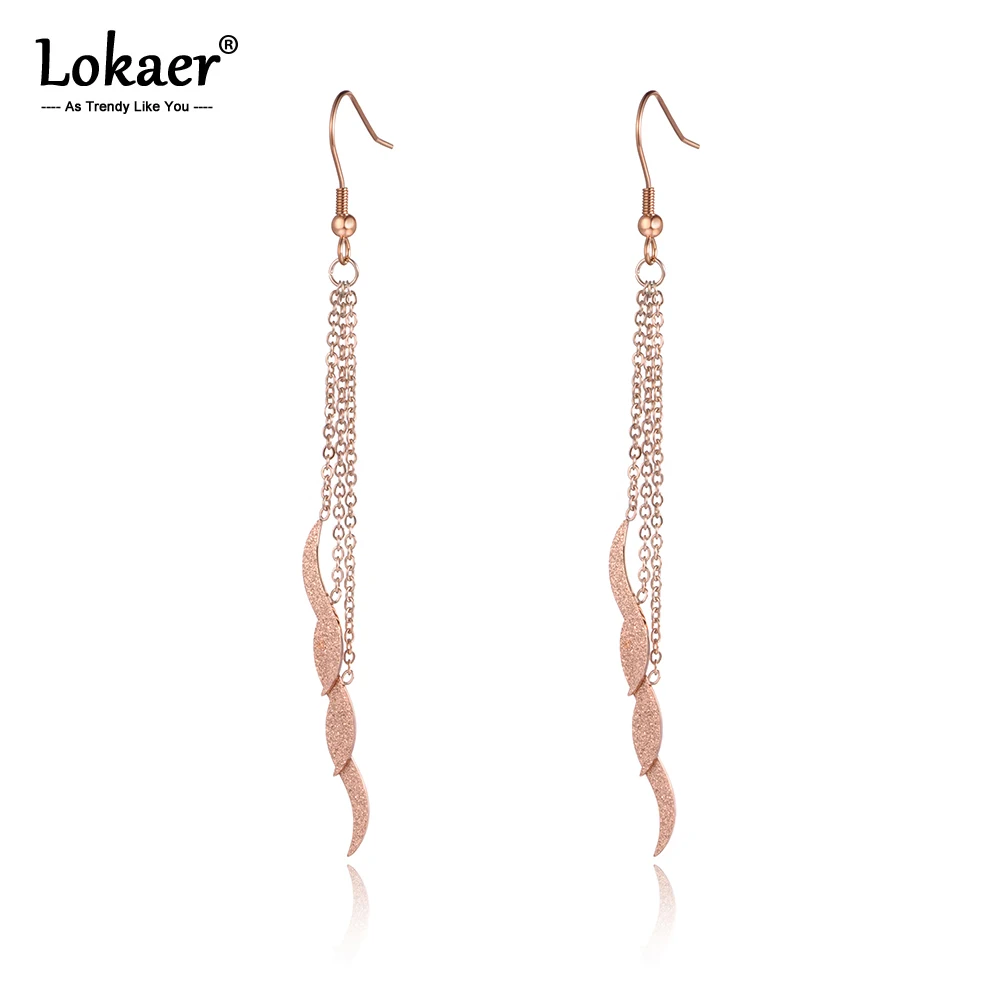 Женские серьги Кисточки Из Нержавеющей Стали цвета розового