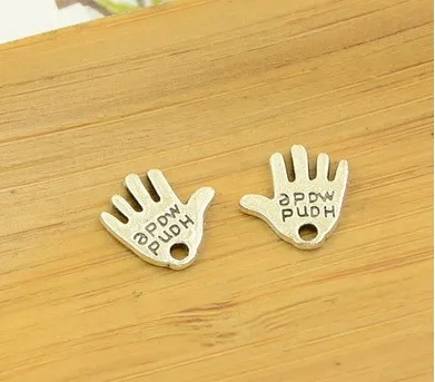 

Charm for making jewelry 30pcs 13x12mm antique silver color hand charms