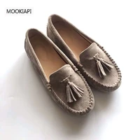 mookiapi chinese brand high quality womens shoes 100genuine leather classic loafers shoes women flat shes free delivery