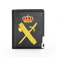 new guardia civil theme benem%c3%a9rita printing leather wallet men women billfold slim credit cardid holders inserts short purses