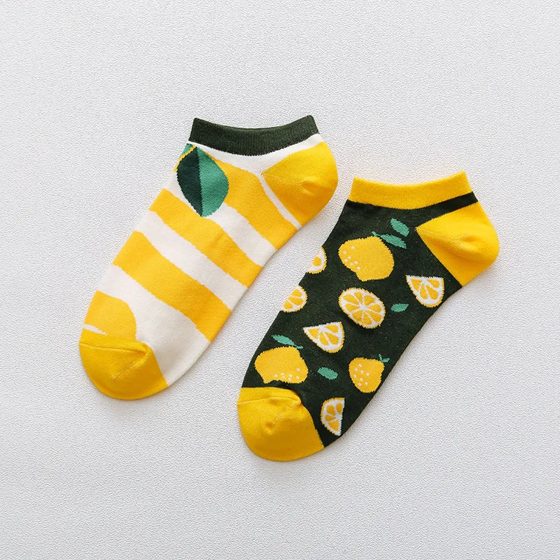 12Pair Fashion Cotton sock Crew Fruit Lemon Animal Pattern socks creative series women's socks christmas funny socks