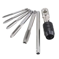 6pcs hss hand screw thread tap drill t design wrench set metric m3 m4 m5 m6 m8 repair tool with hand screw thread tap