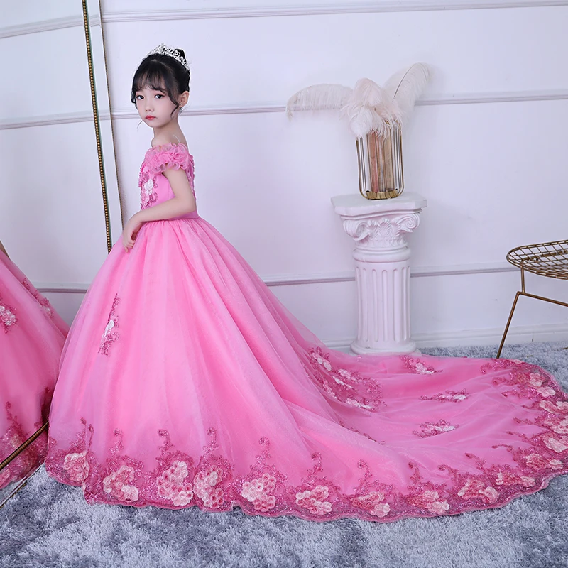 Девушки Дети класса люкс в Корейском стиле милые платья по индивидуальному