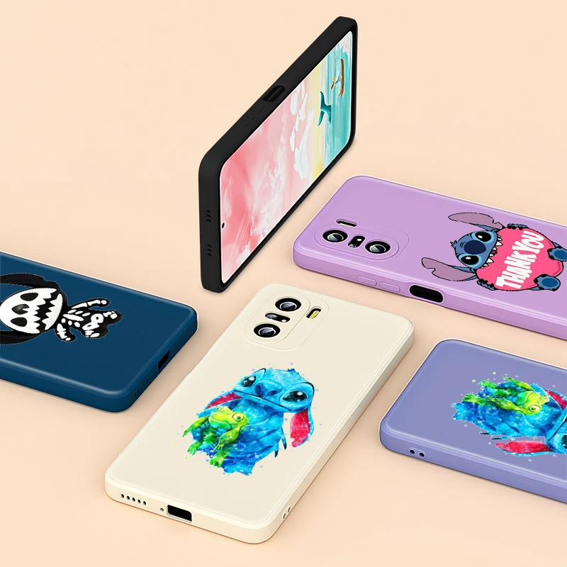 

Cute Stitch Anime Liquid Silicone For Redmi 9 8A 8 7 5 A 4X 9AT 9A 9i K40 K30 K30i 10X 9T 9C Pro Plus Phone Case