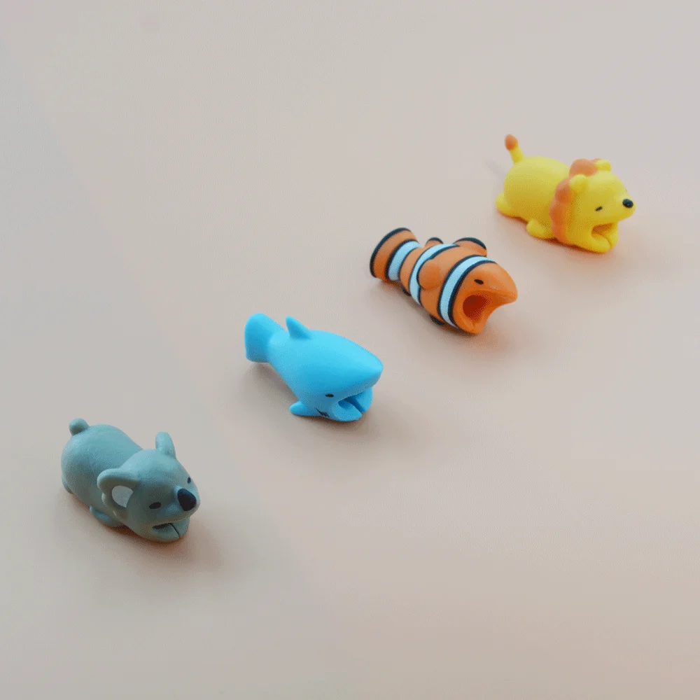 16 pcs cable protector cute animal bites winder organizer cartoon cover protect case cable buddies for phone decor accessory free global shipping