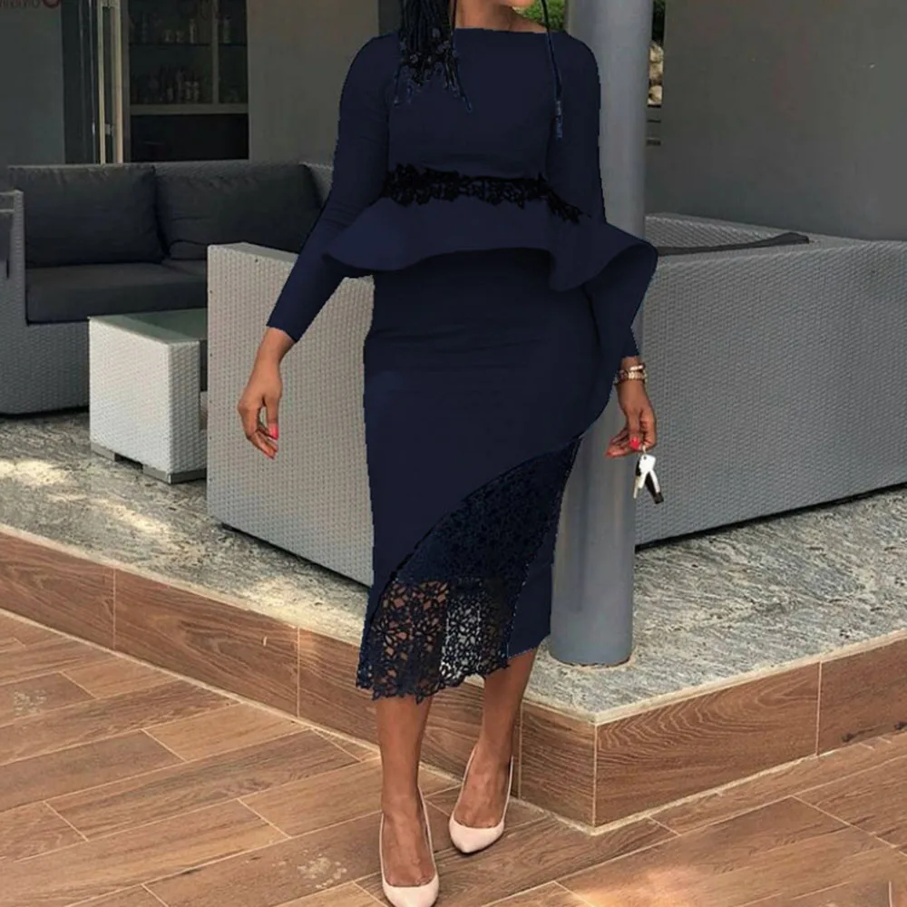 Женское платье в африканском стиле кружевное лоскутное облегающее коктейльное