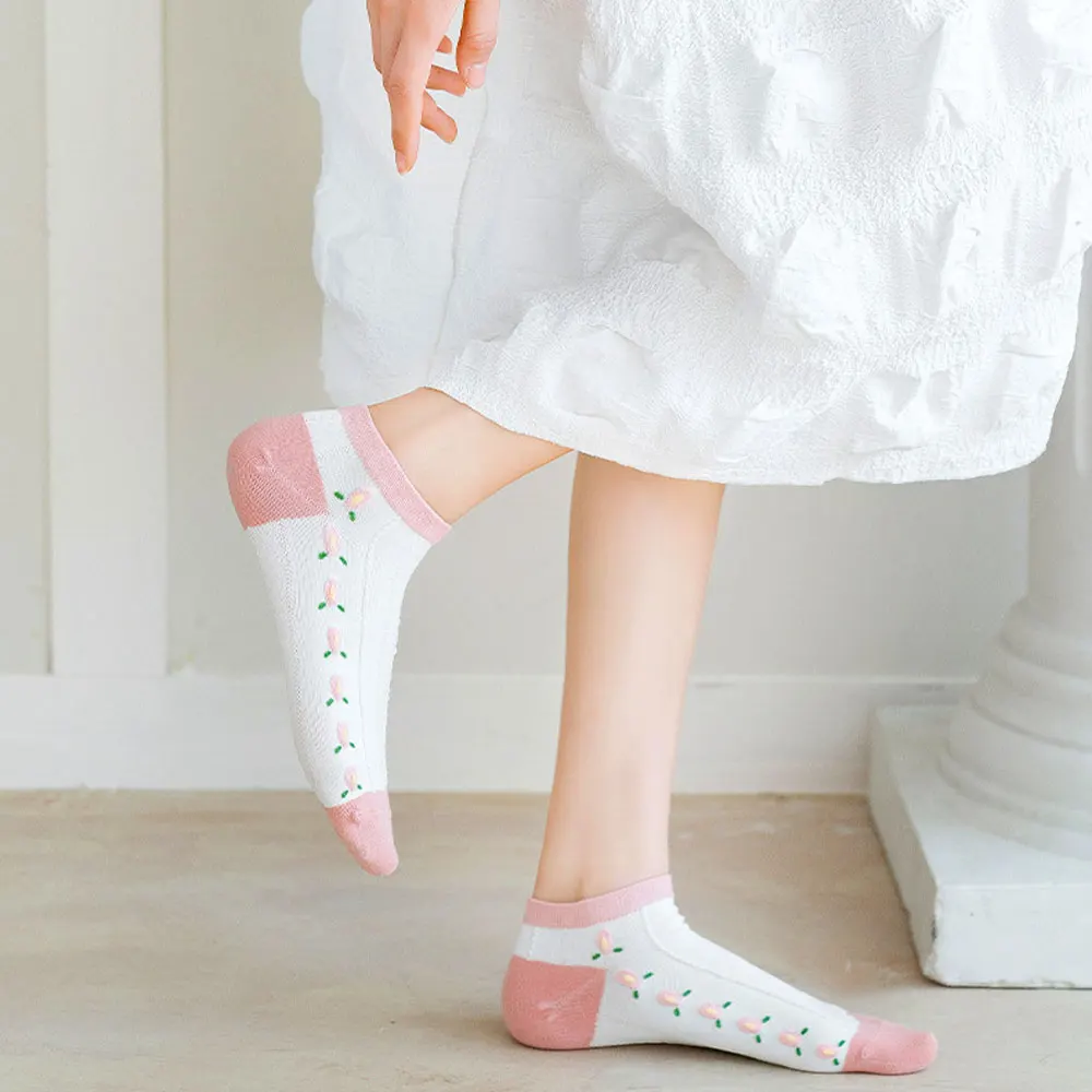 

Счастливые носки Kawaii Stockinets женский Harajuku короткие носки в виде клубники милая Лолита хлопчатобумажные забавные носки