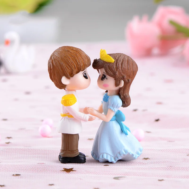 Kawaii Cute Little Princess Prince Cartoon Couple Figurines Miniatures Fairy Garden Ornament DIY Decoration Crafts Home Decor | Дом и сад