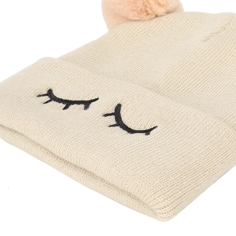 2019 Детская шерстяная одежда шляпа мигать с вышитым медведем двойной меховыми