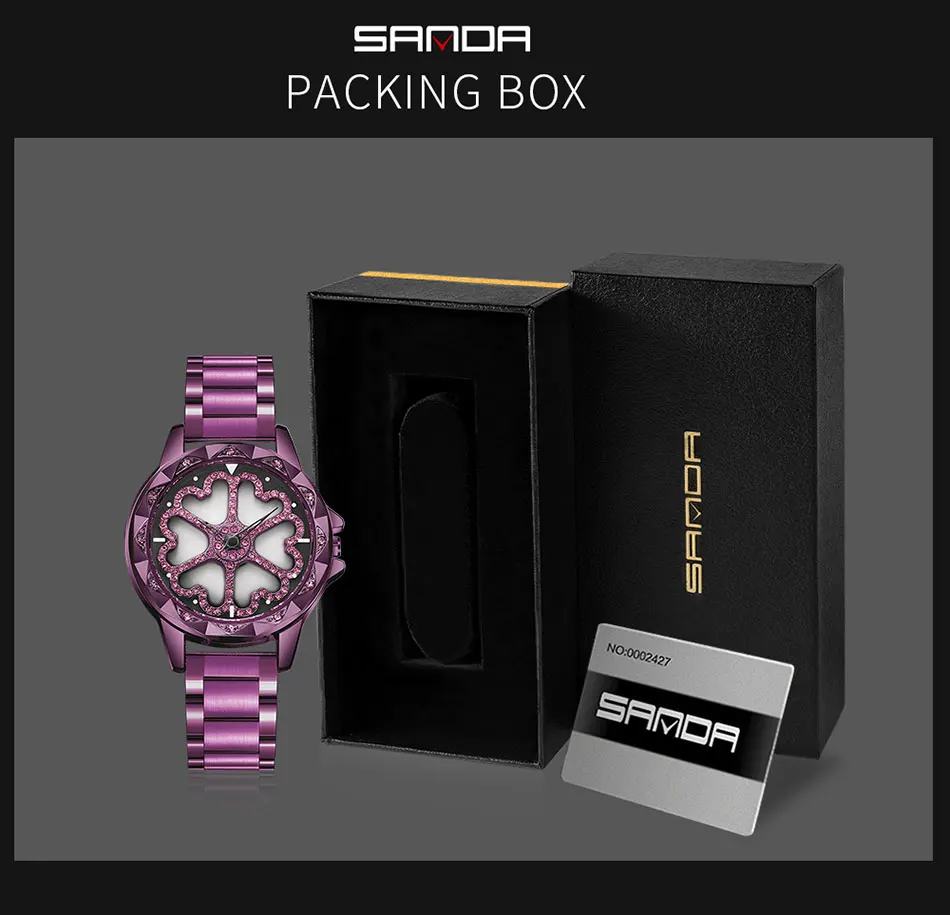 SANDA часы с вращающимся циферблатом для женщин топ класса люкс женские