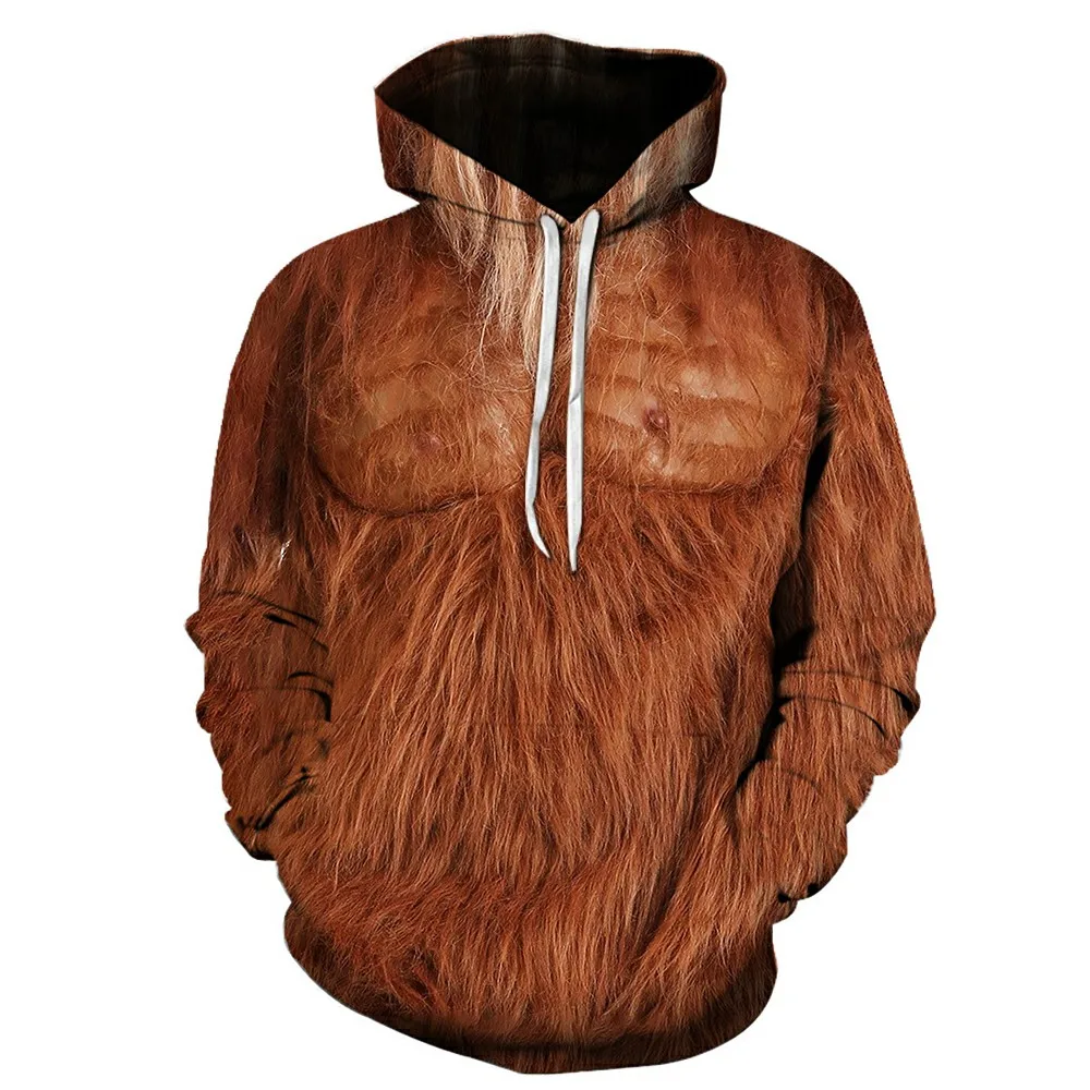 

New Fashion 3D Print Hoodies Funny Unisex Hoodies orangutan hair Print Hotstyle Pullover Sleeve Streetwear Sweatshirt Hoodie