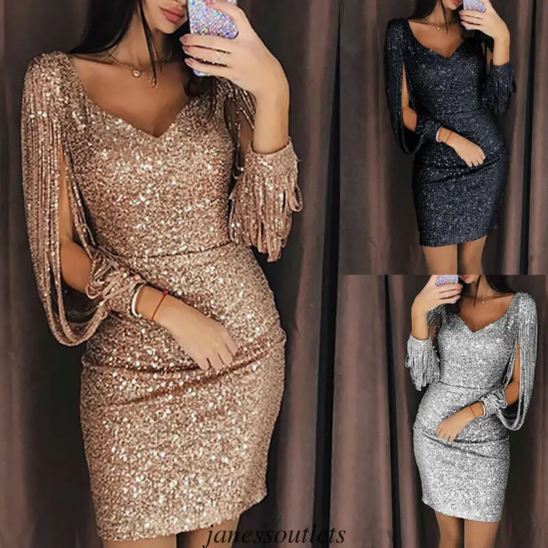 Сексуальное женское платье летнее облегающее вечернее с блестками и