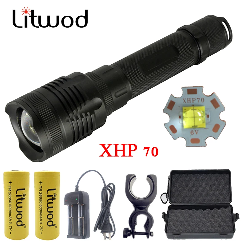 Litwod Z20P78 CREE XHP70 32 Вт чип лампа мощный зум объектив тактический светодиодный фонарь