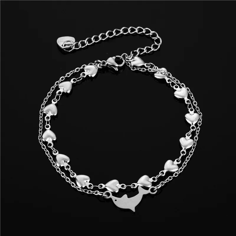 

Dolphin Bracelets For Women Stainless Steel multi-layer Couple Bracelets For Men Fashion Hip Hop Jewelery Party Gift 2020 Trend