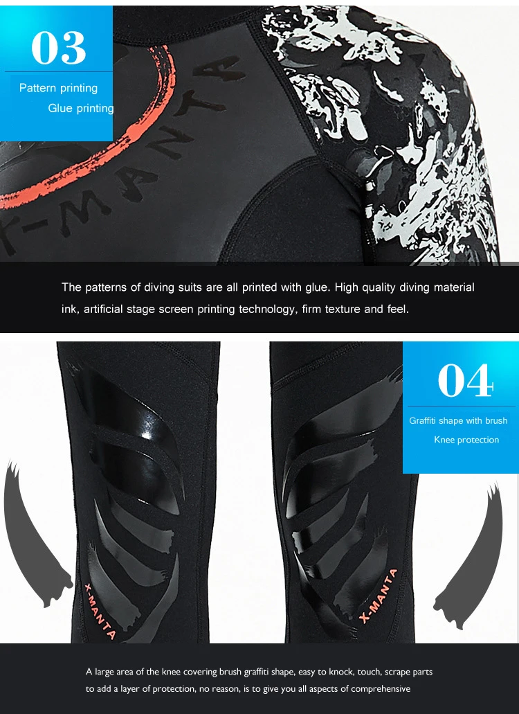 

New 3MM wetsuit for men one-piece long-sleeved swimsuit for women, thickened warm snorkeling surfing sunblock jellyfish wetsuit
