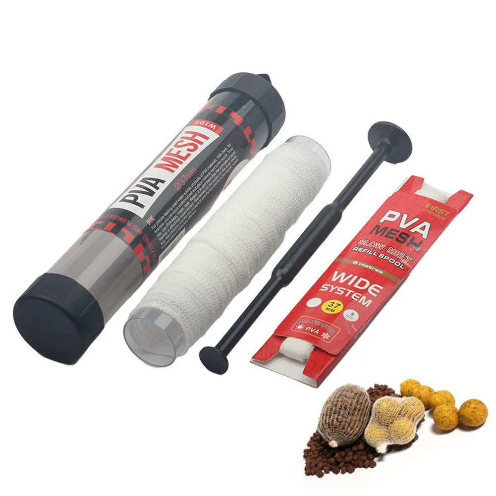 

5M PVA Mesh 18/25/37/44mm Fishing Bait Bag Quick Dissolving Carp Fishing Feeder For Various Feed Items Fish Tackle