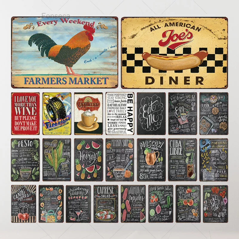 Железный постер Martini Mojito для коктейлей металлическая жестяная вывеска винтажный