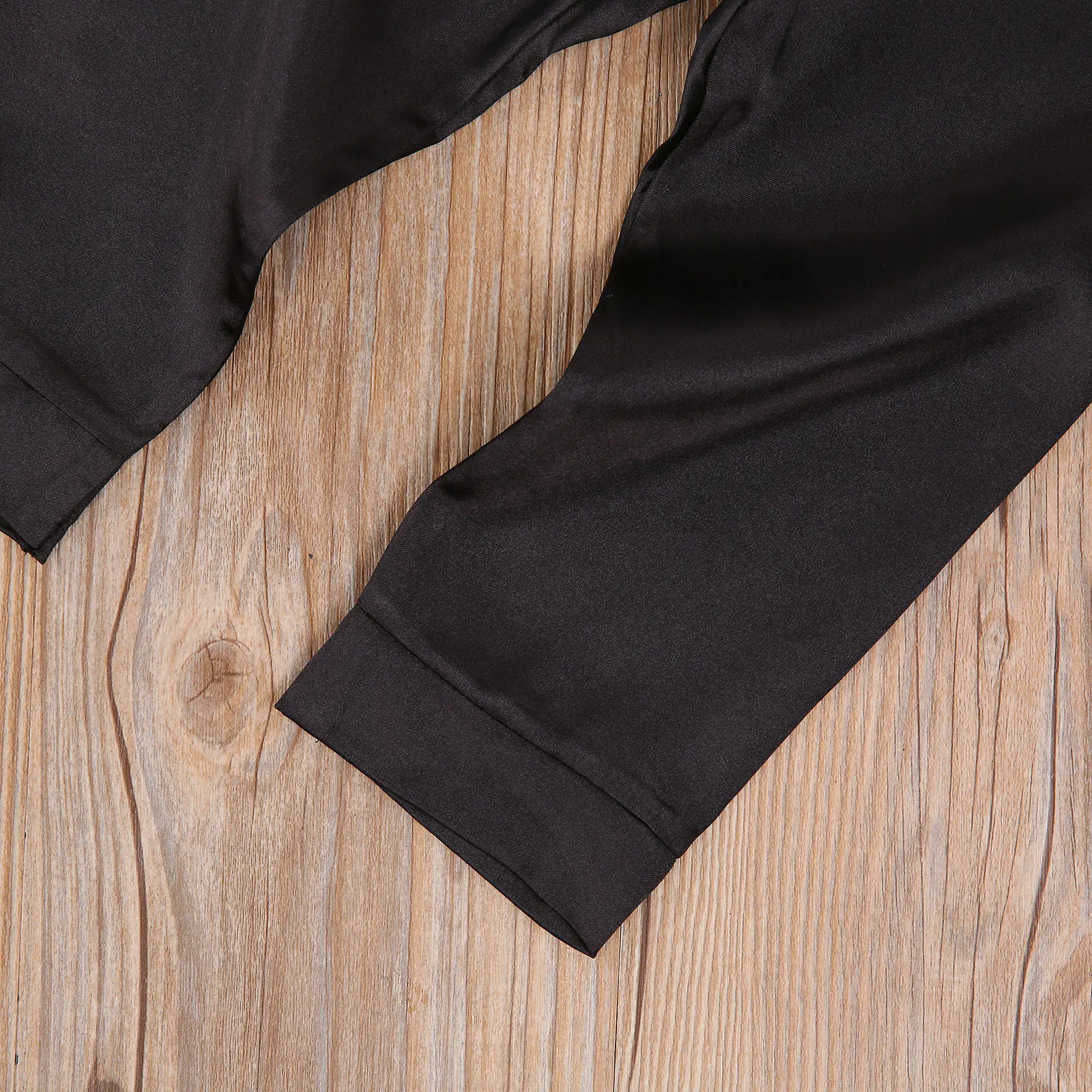 

1-7Y Autumn Winter New Kids Boys Girls Pajama Sets Solid Long Sleeve Single Breasted Pocket Tops+Pants 2 Style