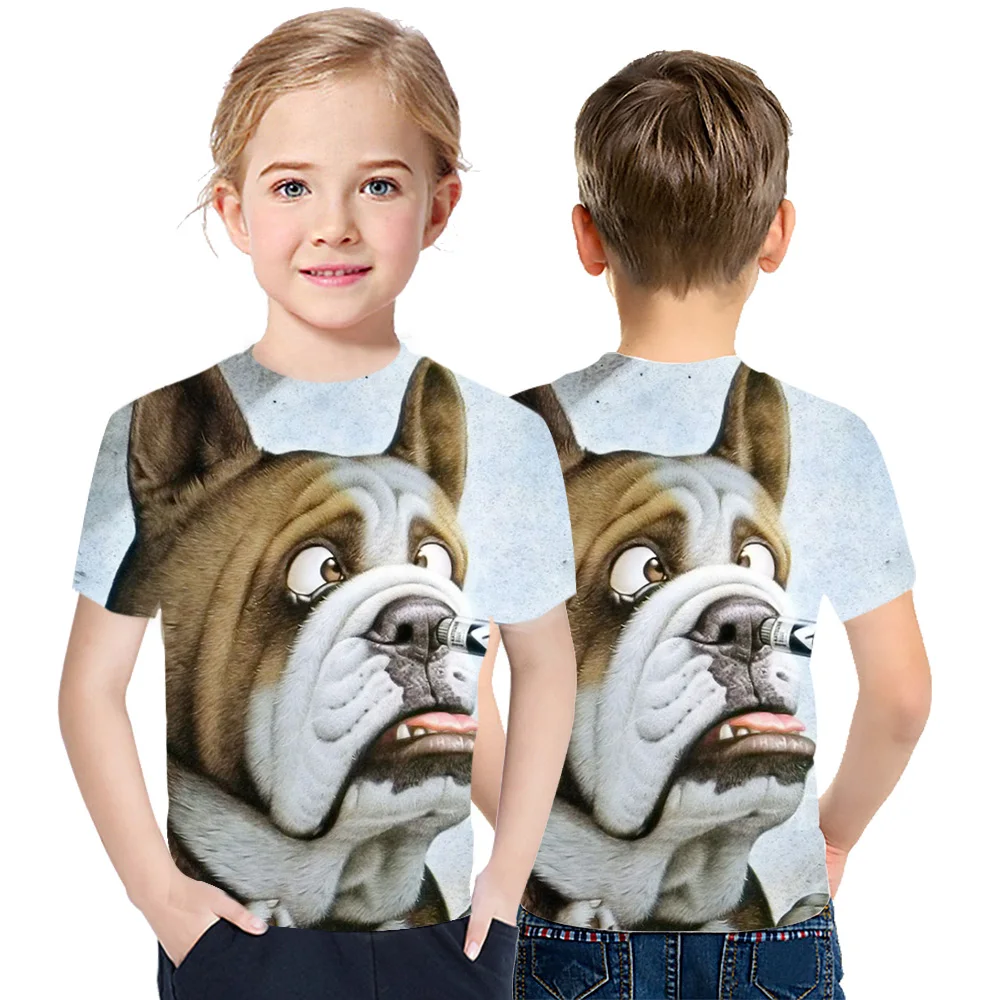 

Hot Sale Cute cat 3D Printing Pattern Summer Harajuku Style T-shirt Boy And Girl Children's T-shirt High Quality Short Sleeve