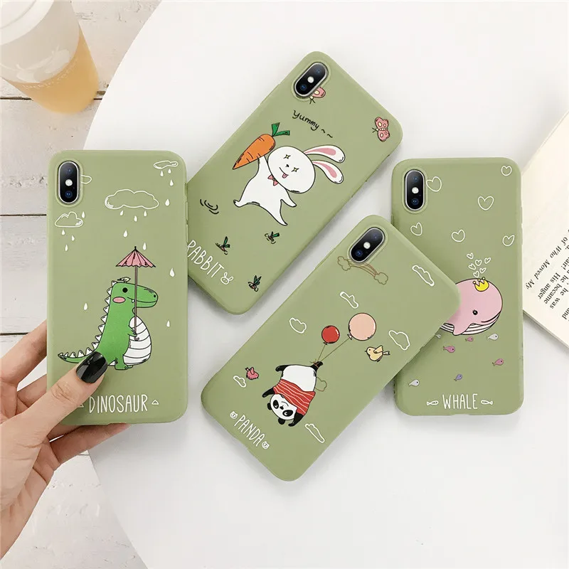 USLION чехол для телефона с забавным динозавром из мультфильма для iPhone 11, 6, 7, 8 Plus, X, XR, XS, Max, милый чехол для iPhone 6 Plus, мягкий силиконовый чехол