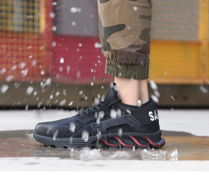 New exhibition waterproof Safety Shoes Autumn Winter Outdoor Men Steel Toe Cap Anti-smashing fashion Lightweight work Boots